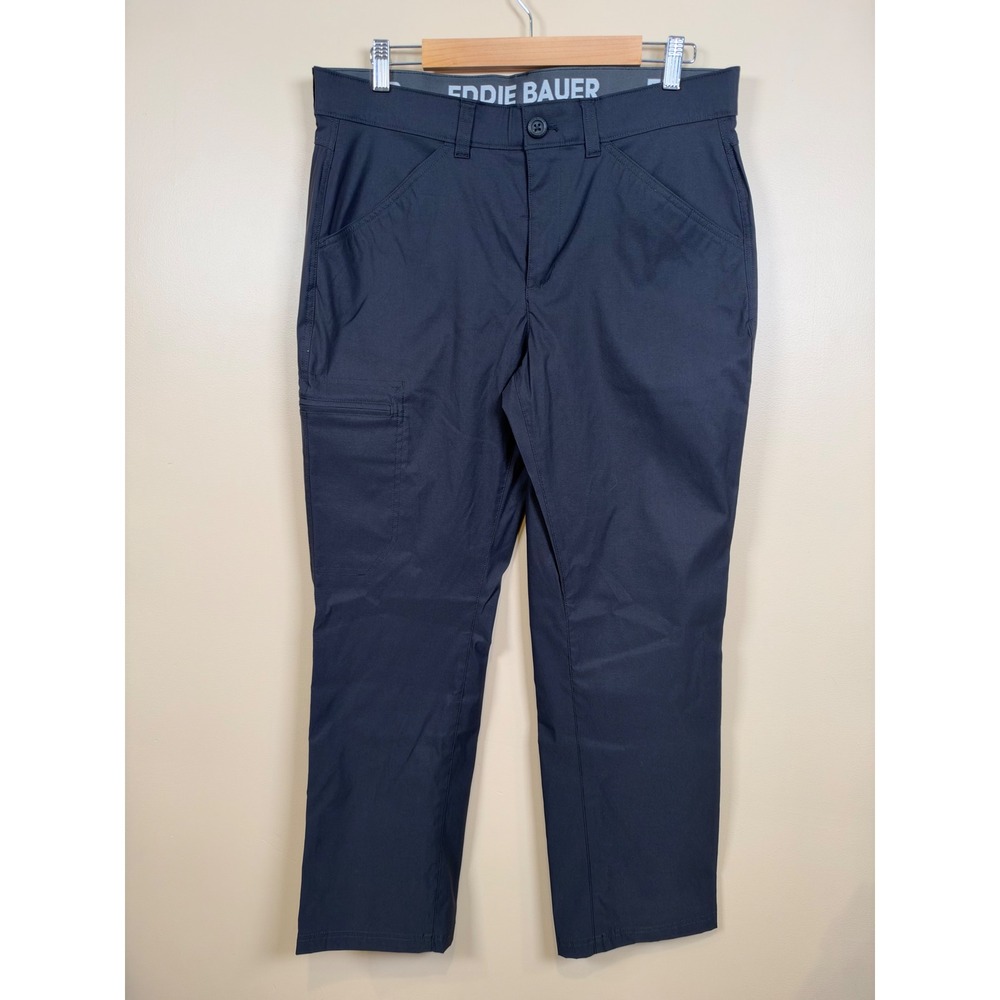 Eddie Bauer Rainier Tech Pant Mens 34x30 Black Straight Leg Performance Hiking